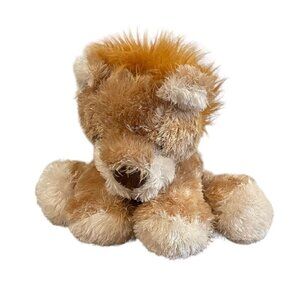 Lion Plush Stuffed Animal 8” Safari Toy Brown Fur Sitting